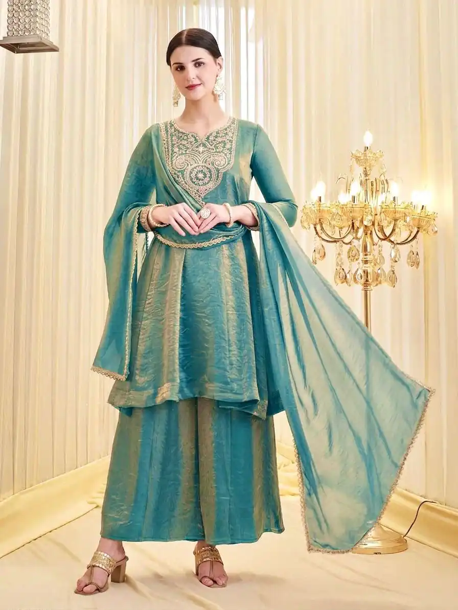 KF 1727 Blue Fandy Silk Salwar Suit Perfect for Wedding, Party, Family Gatherings, Onam, Engagement – . Affordable Price ₹1849. Delivery 4-6 Working Da | Jump Suits, Salwar suit, Designer Suits, Casual Suits, Creative suits, Palazzo Suits, Party Wear Suits, Patiala Suits, Straight Suits