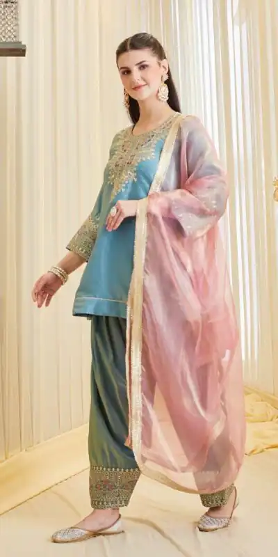 KF 1728 Blue Silk Salwar Suit Perfect for Wedding, Party, Family Gatherings, Onam, Engagement – . Affordable Price ₹2099. Delivery 4-6 Working Da | Jump Suits, Salwar suit, Designer Suits, Casual Suits, Creative suits, Palazzo Suits, Party Wear Suits, Patiala Suits, Straight Suits