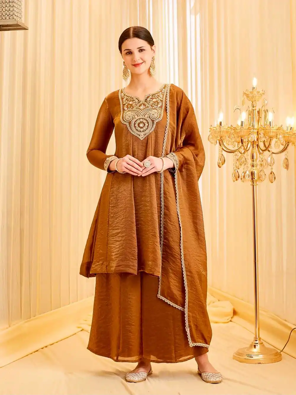 KF 1727 Brown Fandy Silk Salwar Suit Perfect for Wedding, Party, Family Gatherings, Onam, Engagement – . Affordable Price ₹1849. Delivery 4-6 Working Da | Jump Suits, Salwar suit, Designer Suits, Casual Suits, Creative suits, Palazzo Suits, Party Wear Suits, Patiala Suits, Straight Suits
