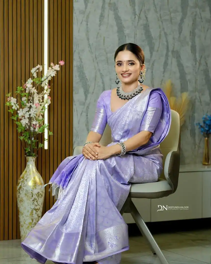 KPR 259 Lavender Soft Lichi Silk Saree with Lace Work & Lace Border. Introductory Price ₹1349. Delivery 4-6 Working Days. Shop now. | Sarees, Bollywood Sarees, Creative Sarees, Designer Sarees, Embroidered Sarees, Ethnic Saree, Modern Digital sarees, Party Wear Sarees
