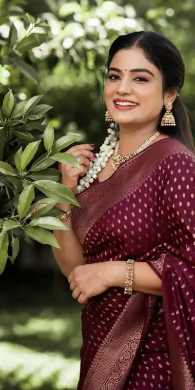 KPR 265 Maroon Soft Lichi Silk Saree with Lace Work & Lace Border. Introductory Price ₹1349. Delivery 4-6 Working Days. Shop now. | Sarees, Bollywood Sarees, Creative Sarees, Designer Sarees, Embroidered Sarees, Ethnic Saree, Modern Digital sarees, Party Wear Sarees