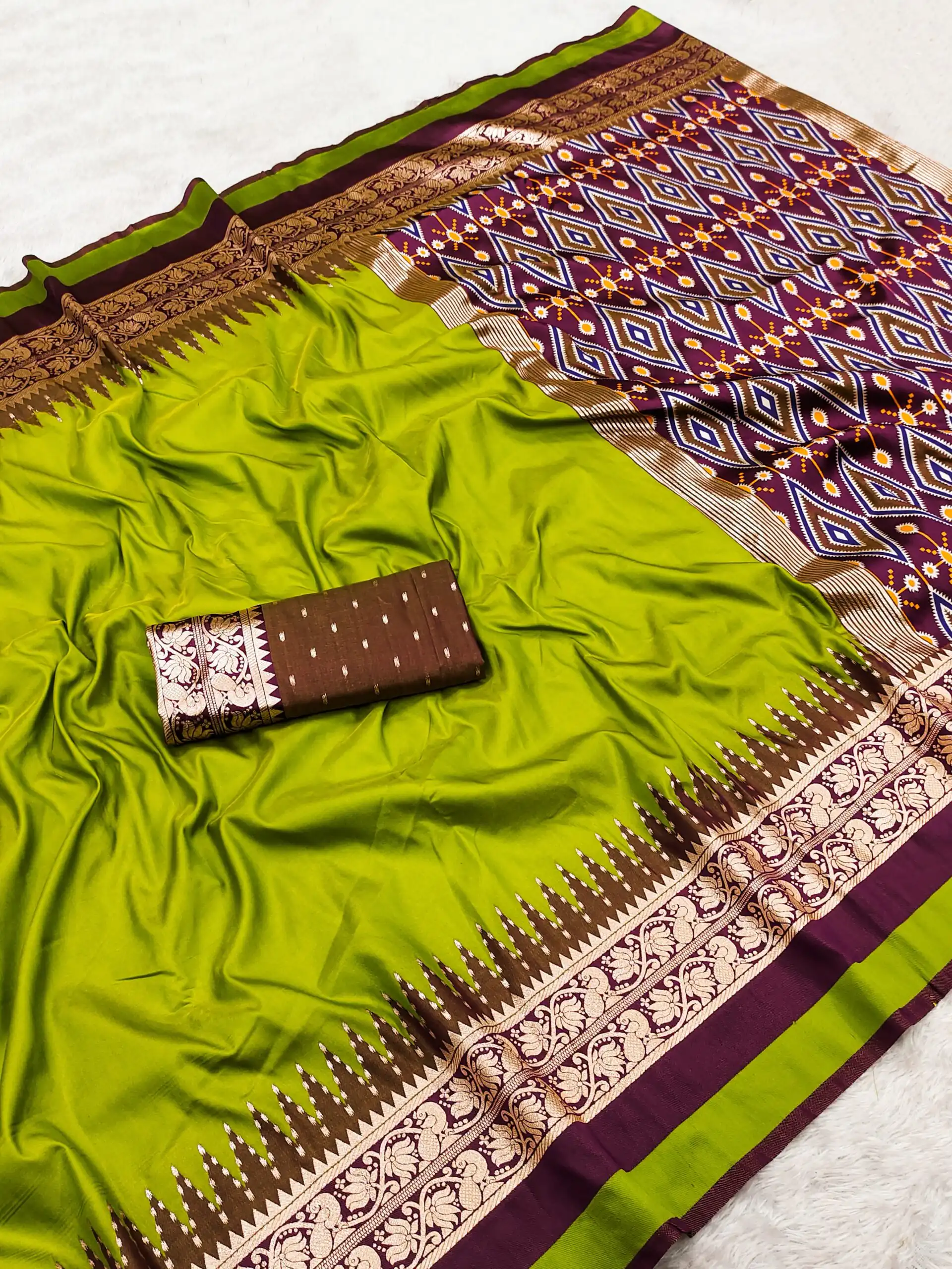 MB 261 Mehandi | Purple Soft Crafted Saree with Moti Work & Zari Work. Now at just ₹1999. Delivery 4-6 Working Days. Shop now. | Sarees, Bollywood Sarees, Creative Sarees, Designer Sarees, Embroidered Sarees, Ethnic Saree, Modern Digital sarees, Party Wear Sarees