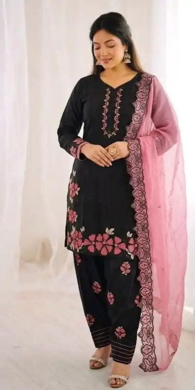 SR 1709 Pink Color Roman Silk Salwar Suit with Embroidery Work. Available at ₹2399 only. Delivery 4-6 Working Days. Shop now. | Jump Suits, Salwar suit, Designer Suits, Casual Suits, Creative suits, Palazzo Suits, Party Wear Suits, Patiala Suits, Straight Suits