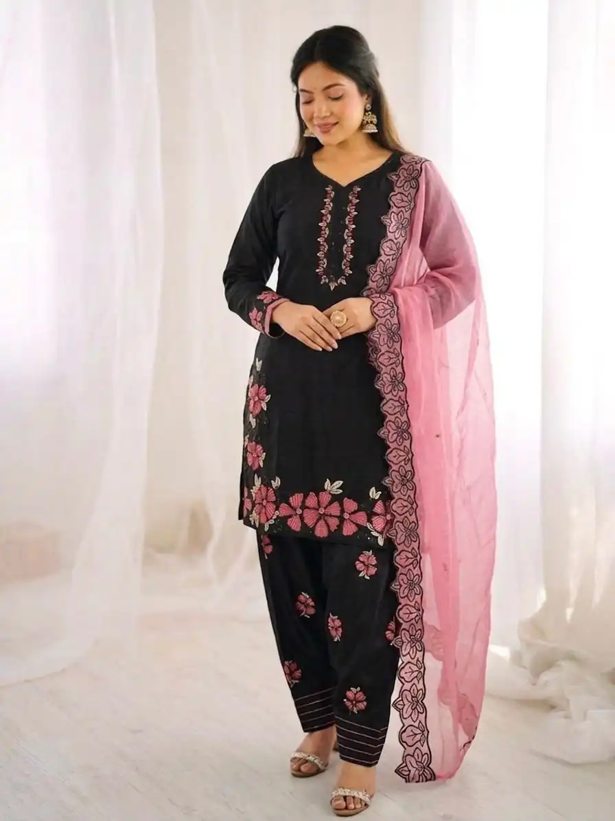 SR 1709 Pink Color Roman Silk Salwar Suit with Embroidery Work. Available at ₹2399 only. Delivery 4-6 Working Days. Shop now. | Jump Suits, Salwar suit, Designer Suits, Casual Suits, Creative suits, Palazzo Suits, Party Wear Suits, Patiala Suits, Straight Suits