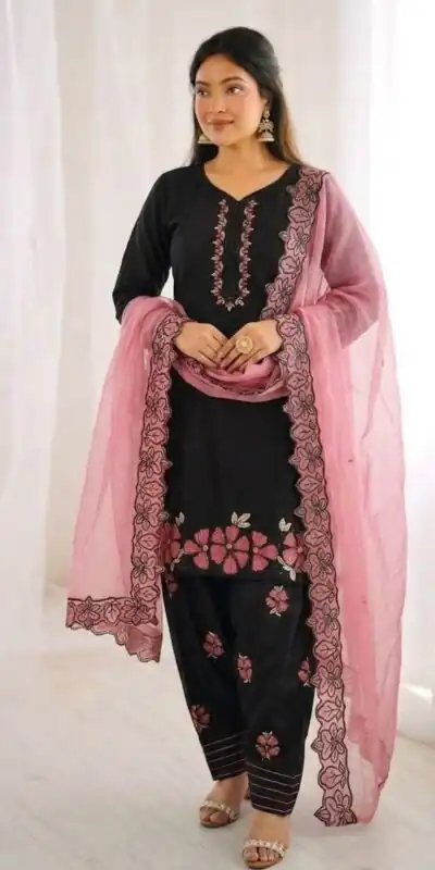 SR 1709 Pink Color Roman Silk Salwar Suit with Embroidery Work. Available at ₹2399 only. Delivery 4-6 Working Days. Shop now. | Jump Suits, Salwar suit, Designer Suits, Casual Suits, Creative suits, Palazzo Suits, Party Wear Suits, Patiala Suits, Straight Suits