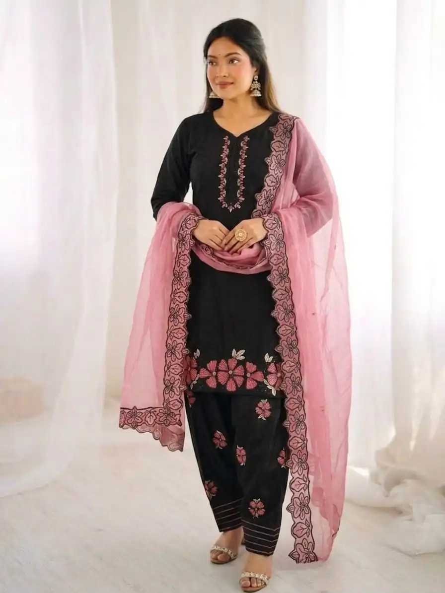 SR 1709 Pink Color Roman Silk Salwar Suit with Embroidery Work. Available at ₹2399 only. Delivery 4-6 Working Days. Shop now. | Jump Suits, Salwar suit, Designer Suits, Casual Suits, Creative suits, Palazzo Suits, Party Wear Suits, Patiala Suits, Straight Suits
