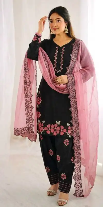 SR 1709 Pink Color Roman Silk Salwar Suit with Embroidery Work. Available at ₹2399 only. Delivery 4-6 Working Days. Shop now. | Jump Suits, Salwar suit, Designer Suits, Casual Suits, Creative suits, Palazzo Suits, Party Wear Suits, Patiala Suits, Straight Suits