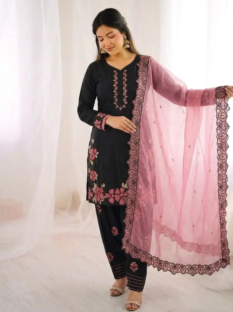 SR 1709 Pink Color Roman Silk Salwar Suit with Embroidery Work. Available at ₹2399 only. Delivery 4-6 Working Days. Shop now. | Jump Suits, Salwar suit, Designer Suits, Casual Suits, Creative suits, Palazzo Suits, Party Wear Suits, Patiala Suits, Straight Suits