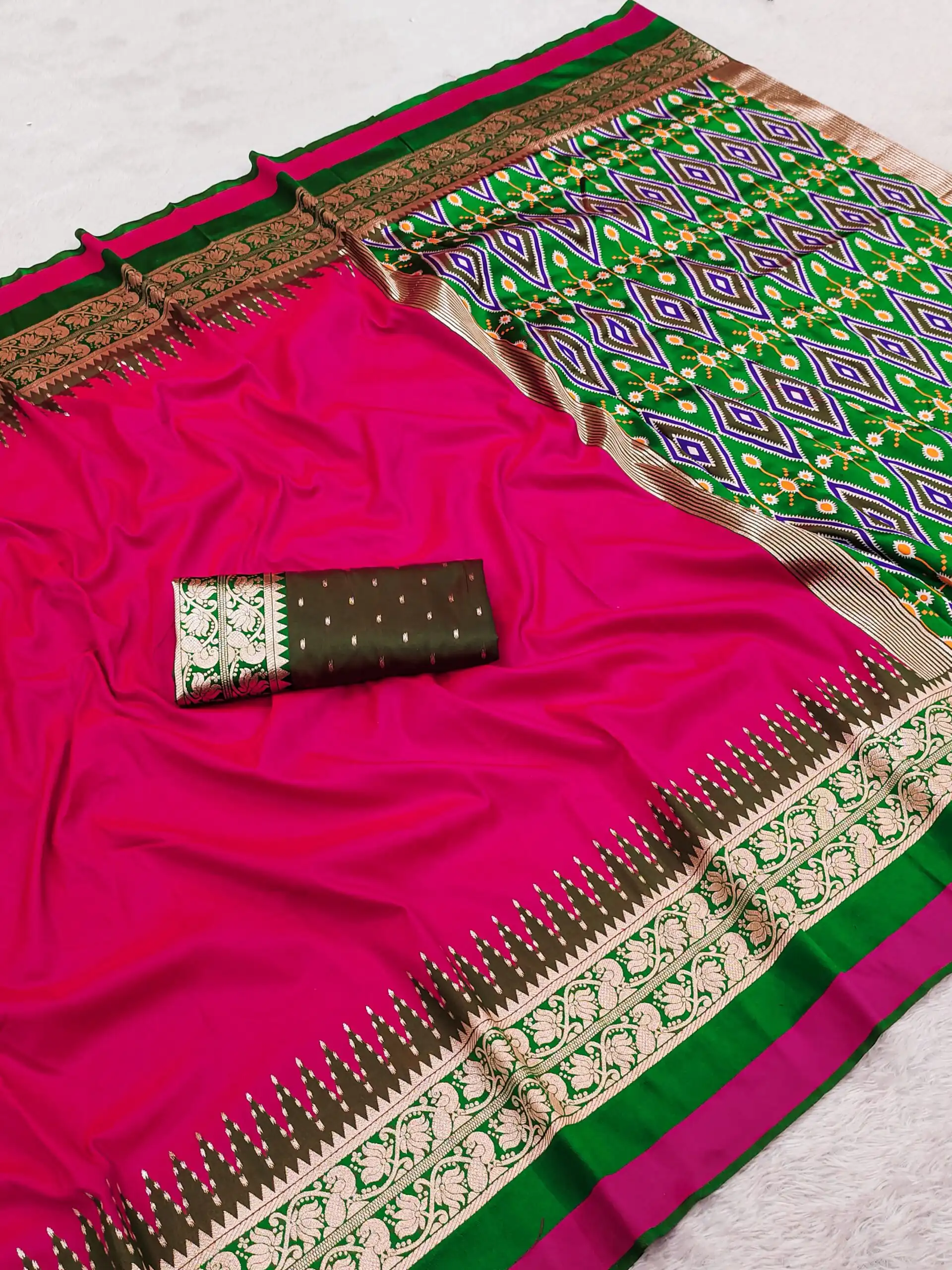 MB 261 Pink | Purple Soft Crafted Saree with Moti Work & Zari Work. Now at just ₹1999. Delivery 4-6 Working Days. Shop now. | Sarees, Bollywood Sarees, Creative Sarees, Designer Sarees, Embroidered Sarees, Ethnic Saree, Modern Digital sarees, Party Wear Sarees