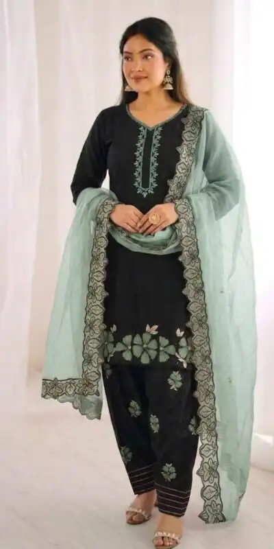 SR 1709 Pista Color Roman Silk Salwar Suit with Embroidery Work. Available at ₹2399 only. Delivery 4-6 Working Days. Shop now. | Jump Suits, Salwar suit, Designer Suits, Casual Suits, Creative suits, Palazzo Suits, Party Wear Suits, Patiala Suits, Straight Suits