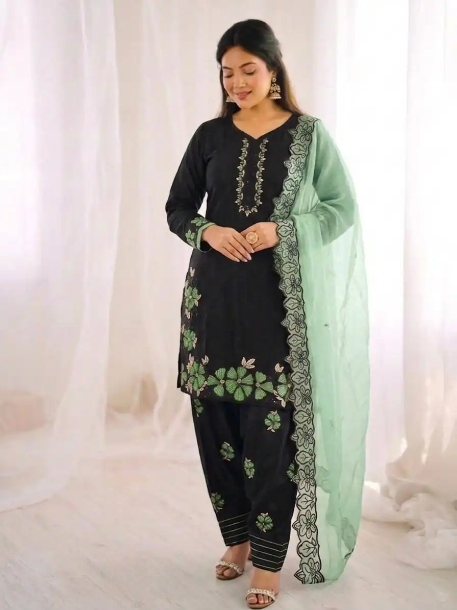 SR 1709 Pista Color Roman Silk Salwar Suit with Embroidery Work. Available at ₹2399 only. Delivery 4-6 Working Days. Shop now. | Jump Suits, Salwar suit, Designer Suits, Casual Suits, Creative suits, Palazzo Suits, Party Wear Suits, Patiala Suits, Straight Suits