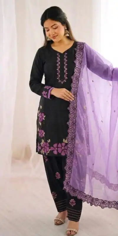 SR 1709 Purple Color Roman Silk Salwar Suit with Embroidery Work. Available at ā¹2399 only. Delivery 4-6 Working Days. Shop now. | Jump Suits, Salwar suit, Designer Suits, Casual Suits, Creative suits, Palazzo Suits, Party Wear Suits, Patiala Suits, Straight Suits
