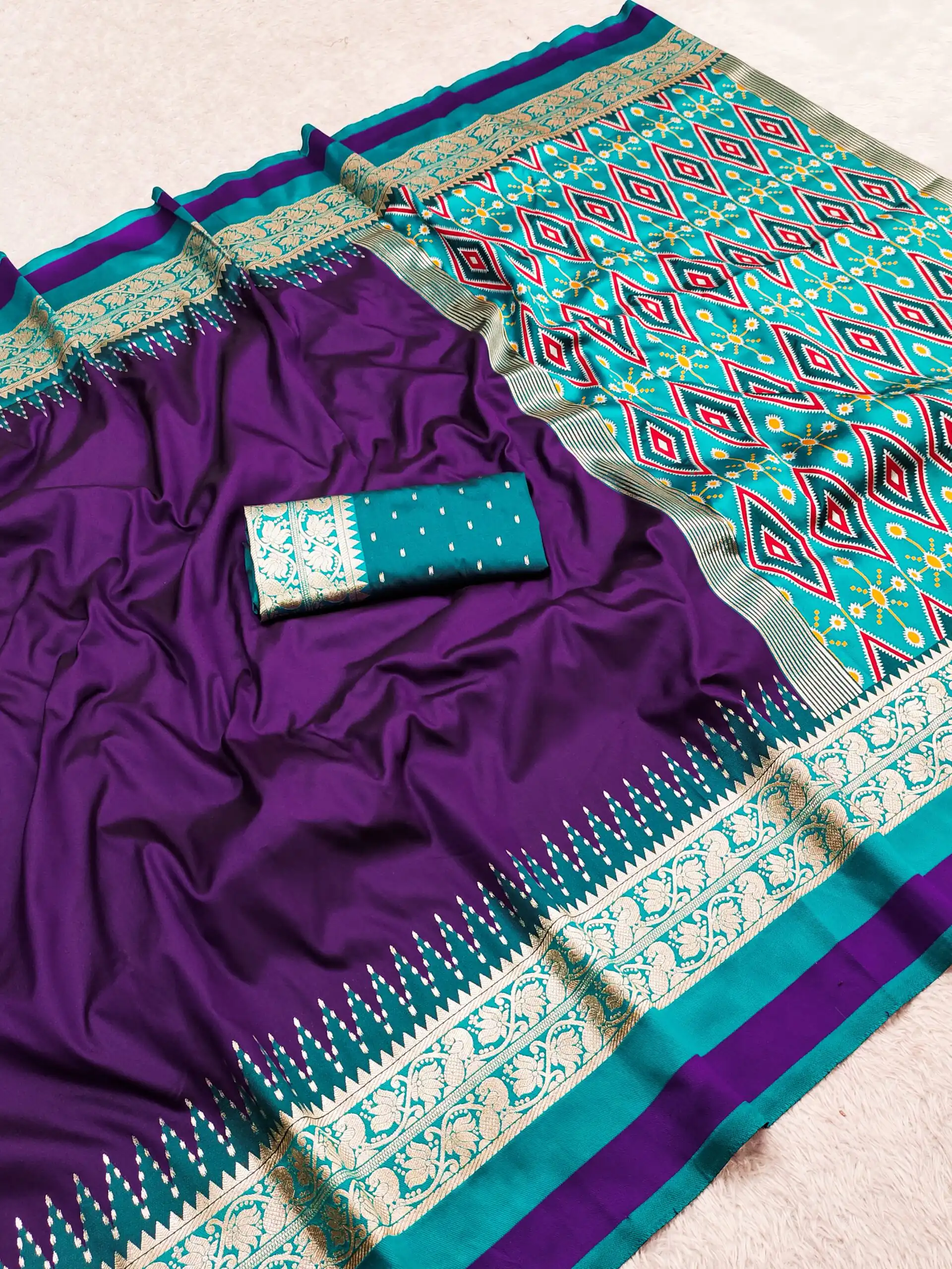 MB 261 Purple | Purple Soft Crafted Saree with Moti Work & Zari Work. Now at just ₹1999. Delivery 4-6 Working Days. Shop now. | Sarees, Bollywood Sarees, Creative Sarees, Designer Sarees, Embroidered Sarees, Ethnic Saree, Modern Digital sarees, Party Wear Sarees