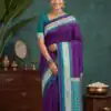 MB 261 Purple | Purple Soft Crafted Saree with Moti Work & Zari Work. Now at just ₹1999. Delivery 4-6 Working Days. Shop now. | Sarees, Bollywood Sarees, Creative Sarees, Designer Sarees, Embroidered Sarees, Ethnic Saree, Modern Digital sarees, Party Wear Sarees