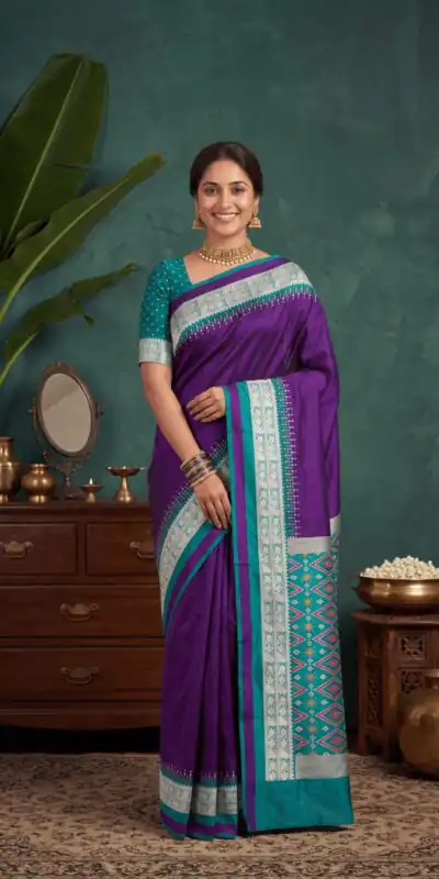 MB 261 Purple | Purple Soft Crafted Saree with Moti Work & Zari Work. Now at just ₹1999. Delivery 4-6 Working Days. Shop now. | Sarees, Bollywood Sarees, Creative Sarees, Designer Sarees, Embroidered Sarees, Ethnic Saree, Modern Digital sarees, Party Wear Sarees