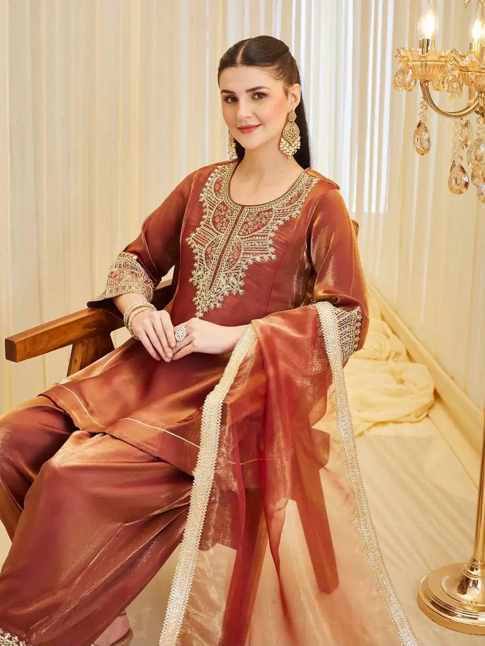KF 1728 Rust Silk Salwar Suit Perfect for Wedding, Party, Family Gatherings, Onam, Engagement – . Affordable Price ₹2099. Delivery 4-6 Working Da | Jump Suits, Salwar suit, Designer Suits, Casual Suits, Creative suits, Palazzo Suits, Party Wear Suits, Patiala Suits, Straight Suits
