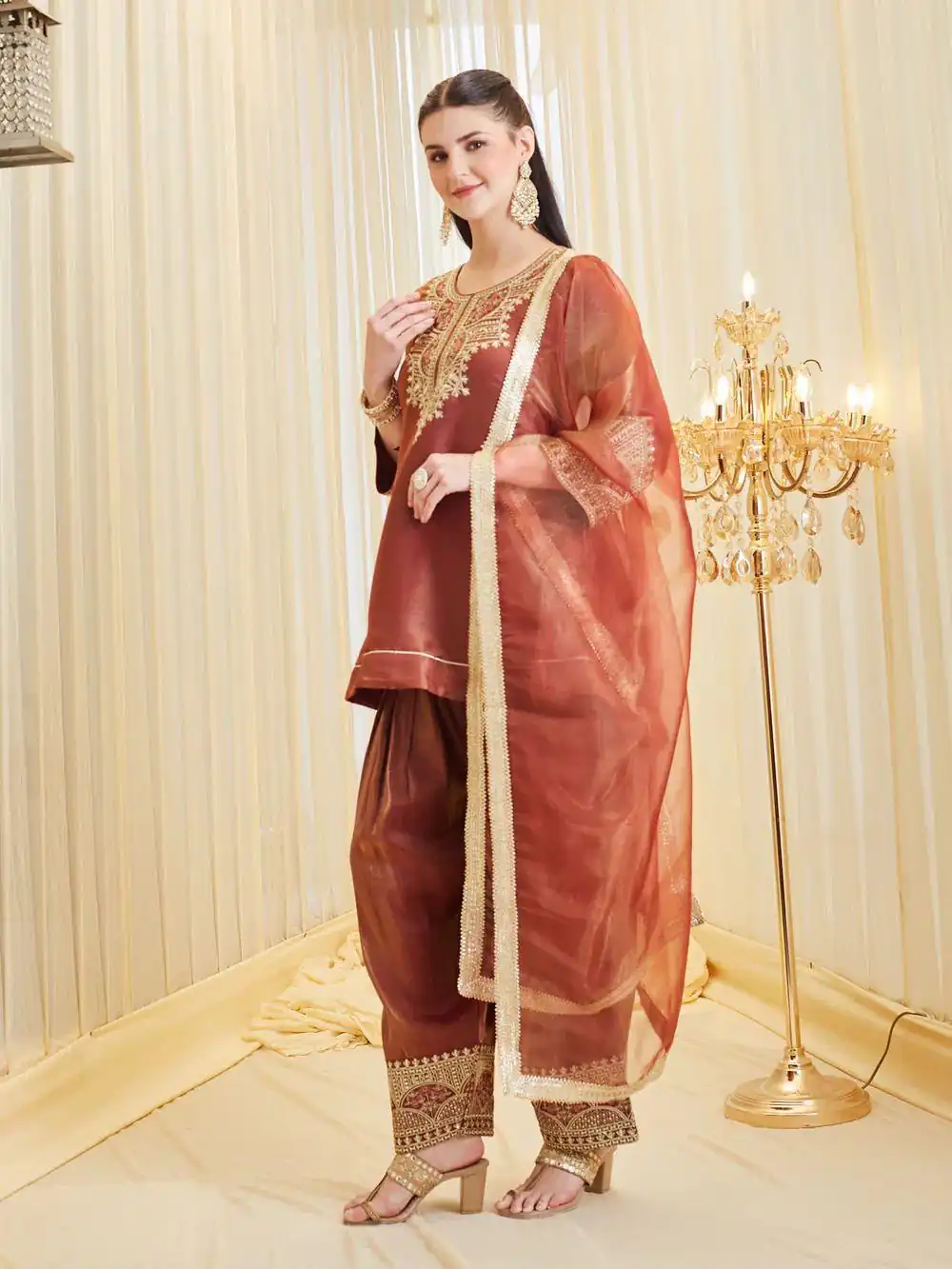 KF 1728 Rust Silk Salwar Suit Perfect for Wedding, Party, Family Gatherings, Onam, Engagement – . Affordable Price ₹2099. Delivery 4-6 Working Da | Jump Suits, Salwar suit, Designer Suits, Casual Suits, Creative suits, Palazzo Suits, Party Wear Suits, Patiala Suits, Straight Suits