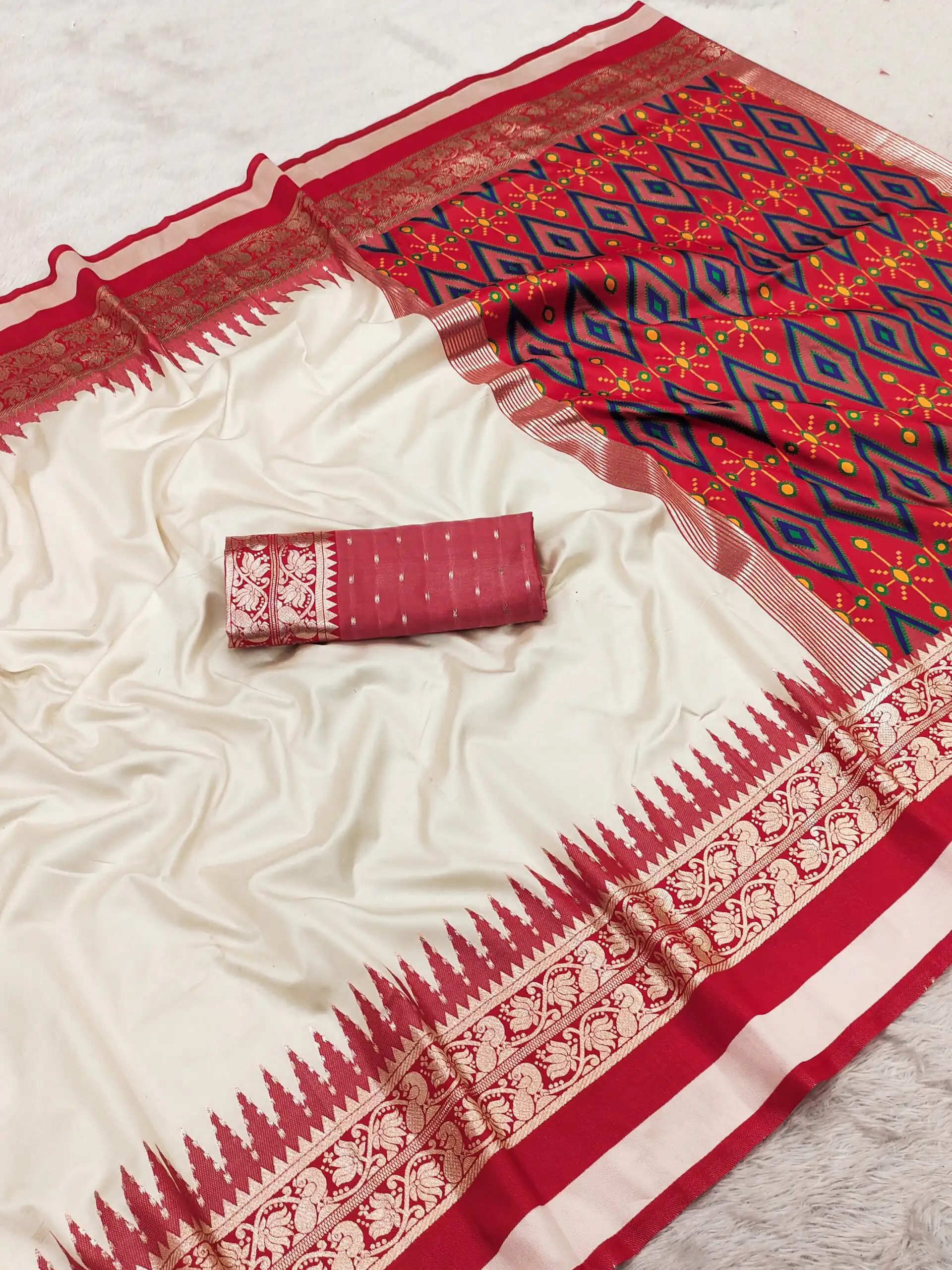 MB 261 White | Purple Soft Crafted Saree with Moti Work & Zari Work. Now at just ₹1999. Delivery 4-6 Working Days. Shop now. | Sarees, Bollywood Sarees, Creative Sarees, Designer Sarees, Embroidered Sarees, Ethnic Saree, Modern Digital sarees, Party Wear Sarees