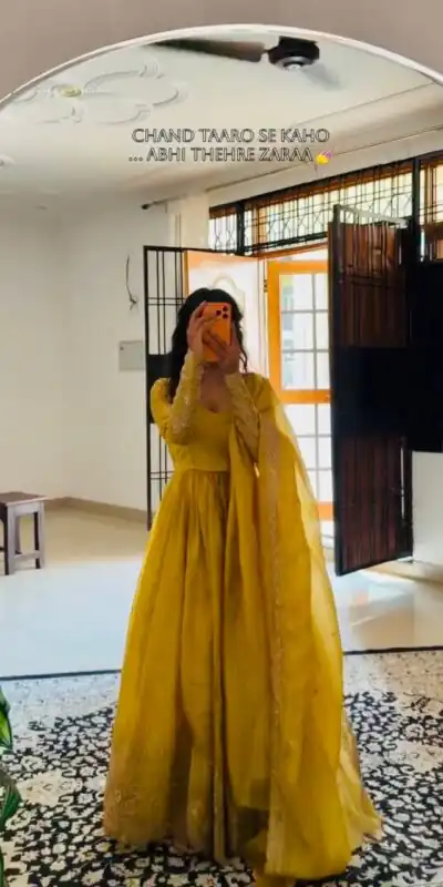 ZF 6012 Yellow in Gold Crush Zari Work & Embroidery Work Gown . Affordable Price ₹2149. Delivery 4-6 Working Days. Shop now. | Gowns, Bollywood Gowns, Creative Gowns, Designer Gowns, Embroidered Gowns, Party Wear Gowns