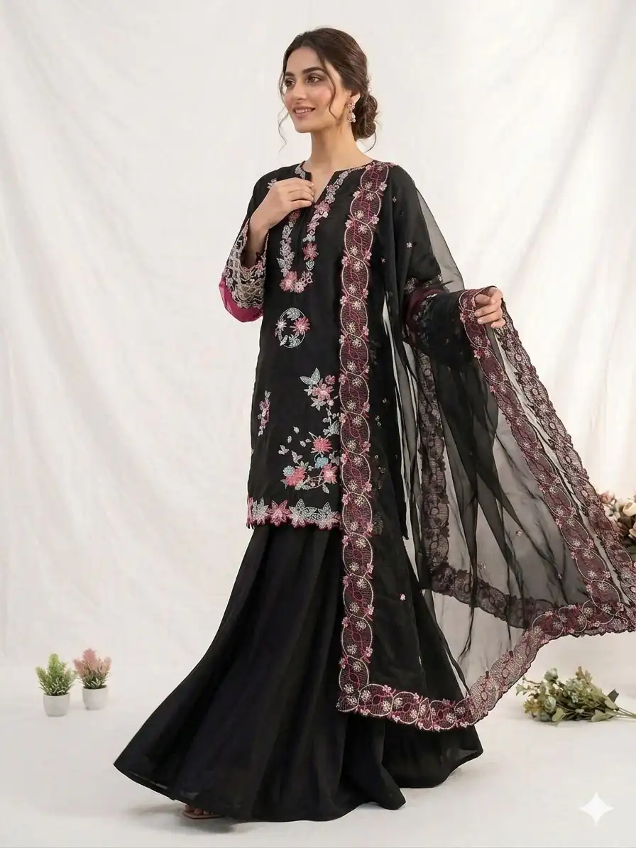 LG 2116 Black Crape Silk with Embroidery Work Salwar Suit . Introductory Price ₹2149. Delivery 4-6 Working Days. Shop now. | Jump Suits, Salwar suit, Designer Suits, Casual Suits, Creative suits, Palazzo Suits, Party Wear Suits, Patiala Suits, Straight Suits