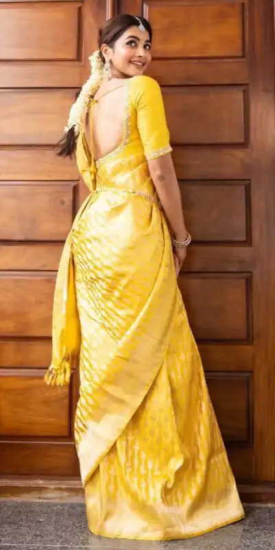 KPR 248 Yellow Soft Lichi Silk Saree with Lace Work & Lace Border. Introductory Price ₹1349. Delivery 4-6 Working Days. Shop now. | Sarees, Bollywood Sarees, Creative Sarees, Designer Sarees, Embroidered Sarees, Ethnic Saree, Modern Digital sarees, Party Wear Sarees