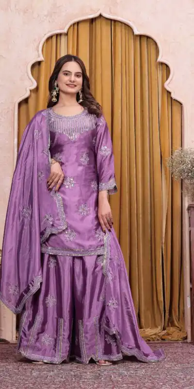 FE 142 Lavender in Chinon Embroidery Work & Sequins Work Salwar Suit . Special Price ₹2149. Delivery 4-6 Working Days. Shop now. | Jump Suits, Salwar suit, Designer Suits, Casual Suits, Creative suits, Palazzo Suits, Party Wear Suits, Patiala Suits, Straight Suits