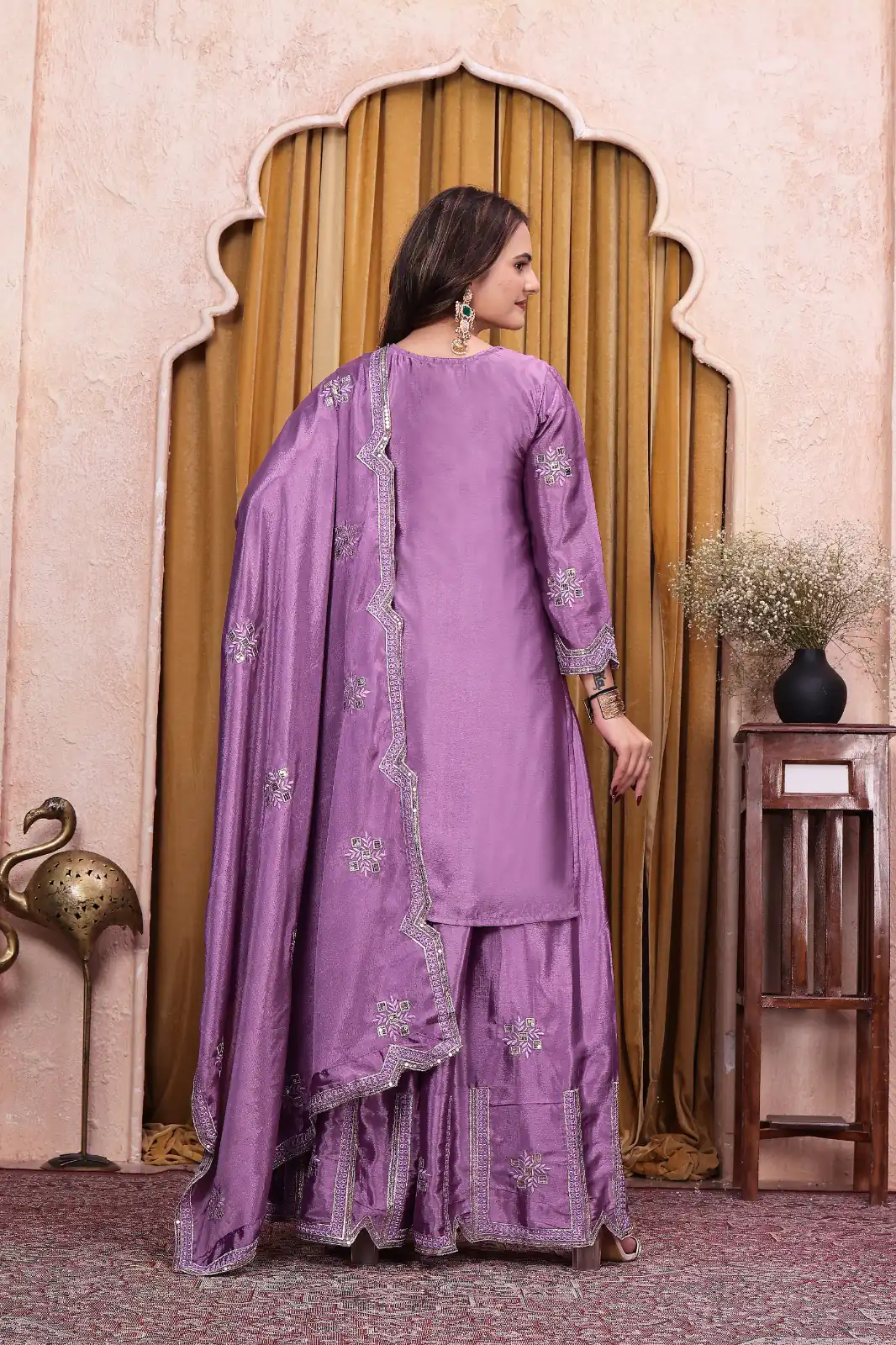 FE 142 Lavender in Chinon Embroidery Work & Sequins Work Salwar Suit . Special Price ₹2149. Delivery 4-6 Working Days. Shop now. | Jump Suits, Salwar suit, Designer Suits, Casual Suits, Creative suits, Palazzo Suits, Party Wear Suits, Patiala Suits, Straight Suits