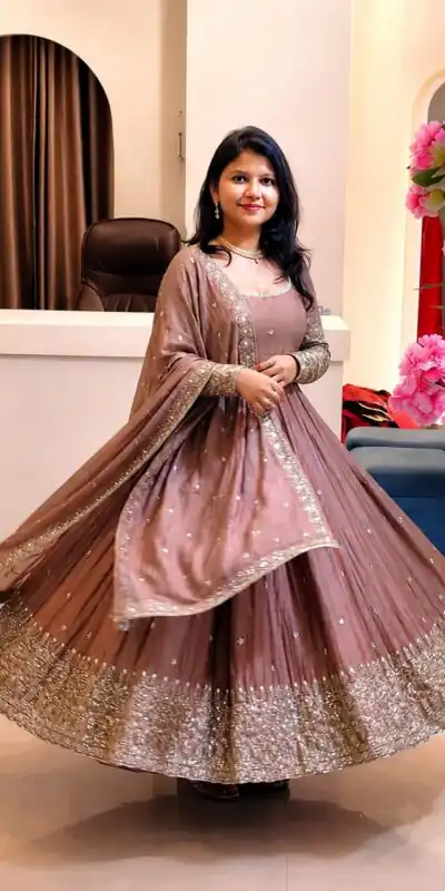 SSR 544 Onion in Crunchy Silk Embroidery Work & Lace Work Gown . Special Price ₹2399. Delivery 4-6 Working Days. Shop now. | Gowns, Bollywood Gowns, Creative Gowns, Designer Gowns, Embroidered Gowns, Party Wear Gowns
