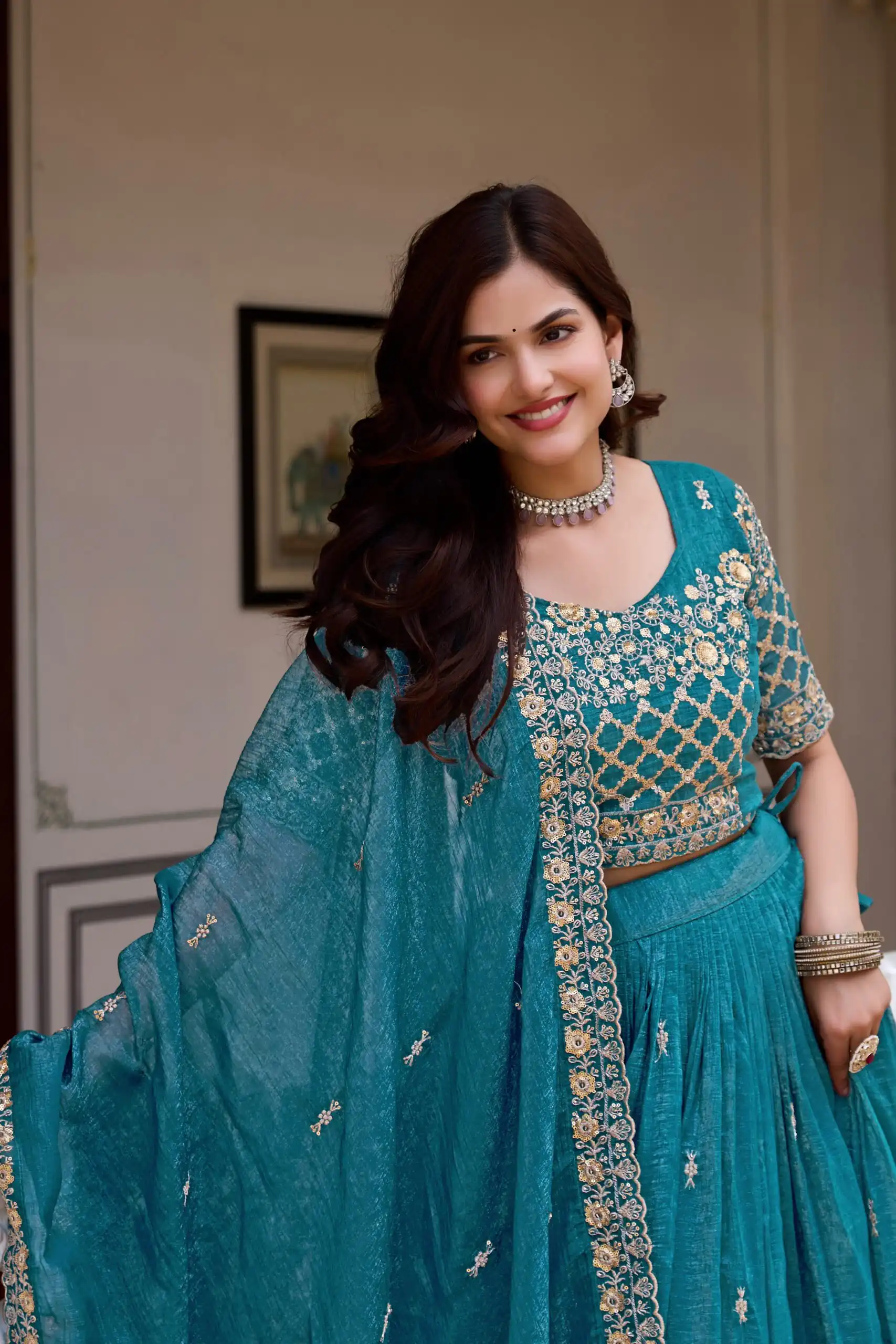 Ram 180 Teal Pure Crunchy Lehenga Choli Perfect for Wedding, Party, Baisakhi, Pongal, Sangeet – . Now at just ₹2549. Delivery 4-6 Working Days. Shop | Lehenga, Bollywood Lehenga, Creative Lehenga, Designer Lehenga, Embroidered Lehenga, Party Wear Lehenga