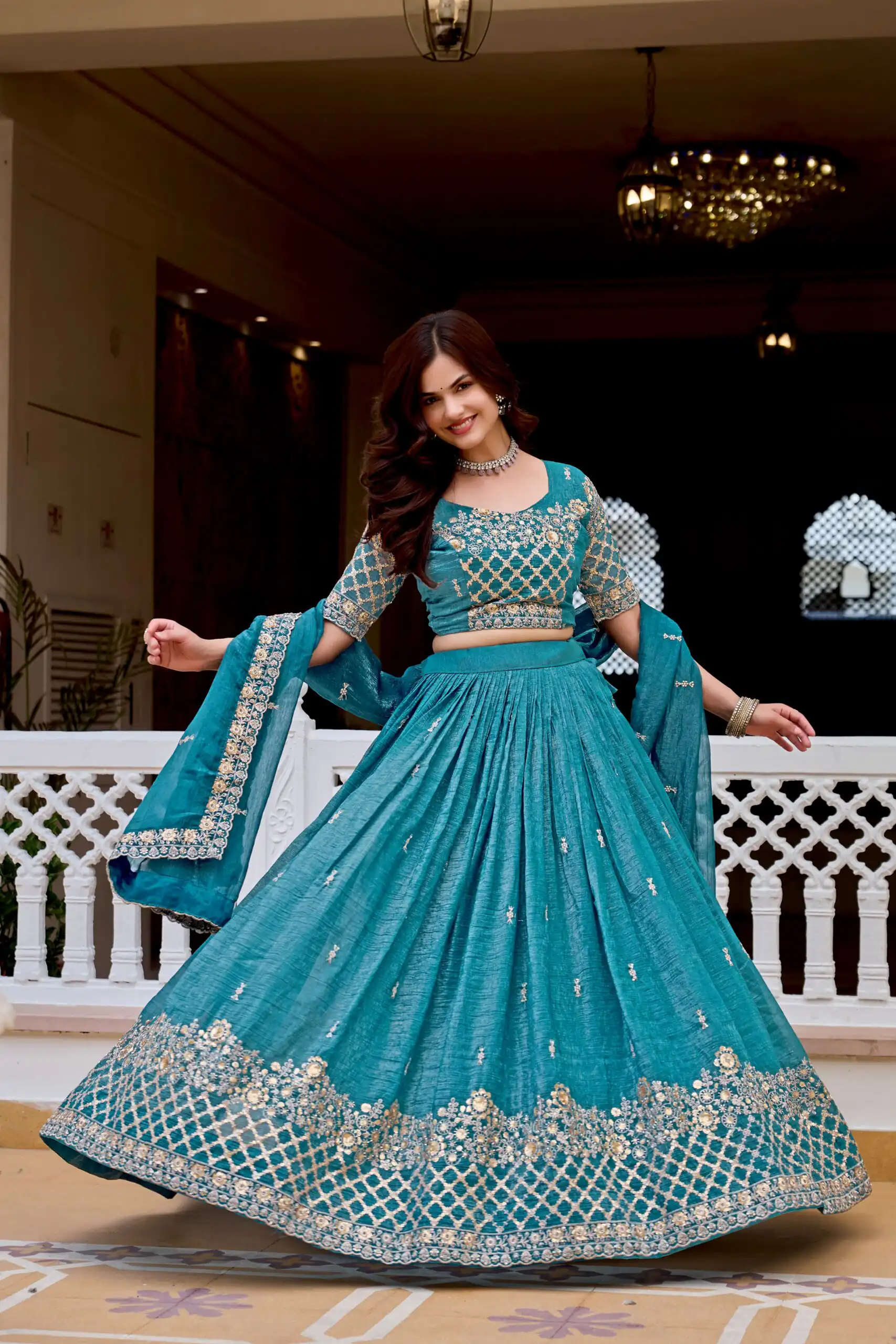 Ram 180 Teal Pure Crunchy Lehenga Choli Perfect for Wedding, Party, Baisakhi, Pongal, Sangeet – . Now at just ₹2549. Delivery 4-6 Working Days. Shop | Lehenga, Bollywood Lehenga, Creative Lehenga, Designer Lehenga, Embroidered Lehenga, Party Wear Lehenga