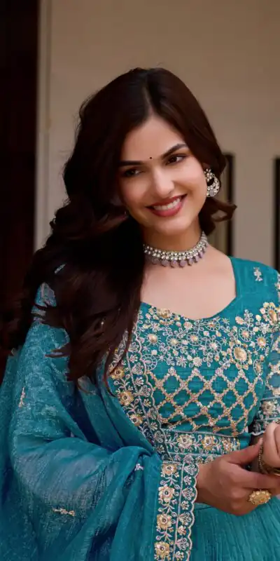 Ram 180 Teal Pure Crunchy Lehenga Choli Perfect for Wedding, Party, Baisakhi, Pongal, Sangeet – . Now at just ₹2549. Delivery 4-6 Working Days. Shop | Lehenga, Bollywood Lehenga, Creative Lehenga, Designer Lehenga, Embroidered Lehenga, Party Wear Lehenga