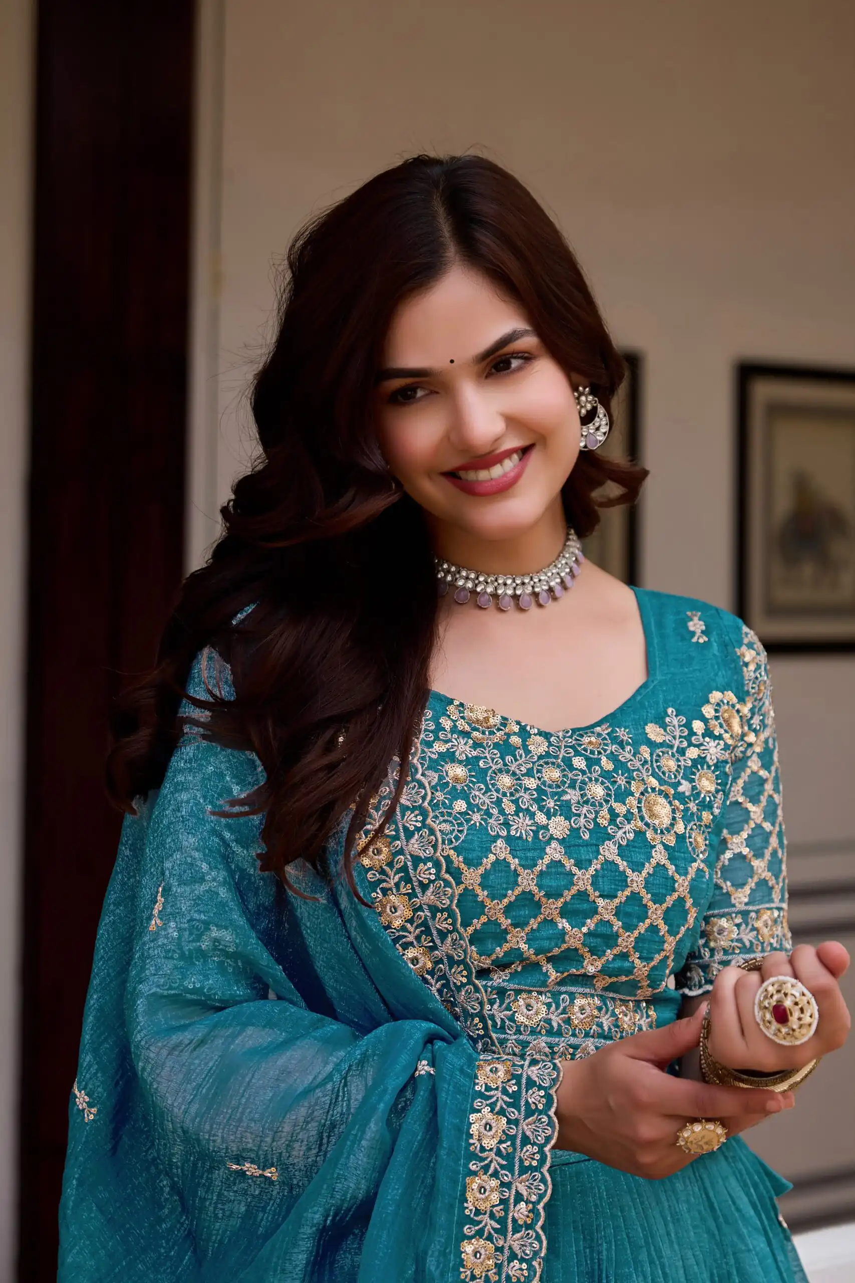 Ram 180 Teal Pure Crunchy Lehenga Choli Perfect for Wedding, Party, Baisakhi, Pongal, Sangeet – . Now at just ₹2549. Delivery 4-6 Working Days. Shop | Lehenga, Bollywood Lehenga, Creative Lehenga, Designer Lehenga, Embroidered Lehenga, Party Wear Lehenga