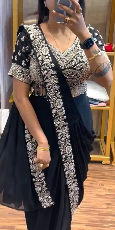 PST 1177 Black Chinon Saree erfect for Wedding, Party, Baisakhi, Bridal Wear, Onam – . Special Price ₹2099. Delivery 4-6 Working Days. Shop now. | Sarees, Bollywood Sarees, Creative Sarees, Designer Sarees, Embroidered Sarees, Ethnic Saree, Modern Digital sarees, Party Wear Sarees