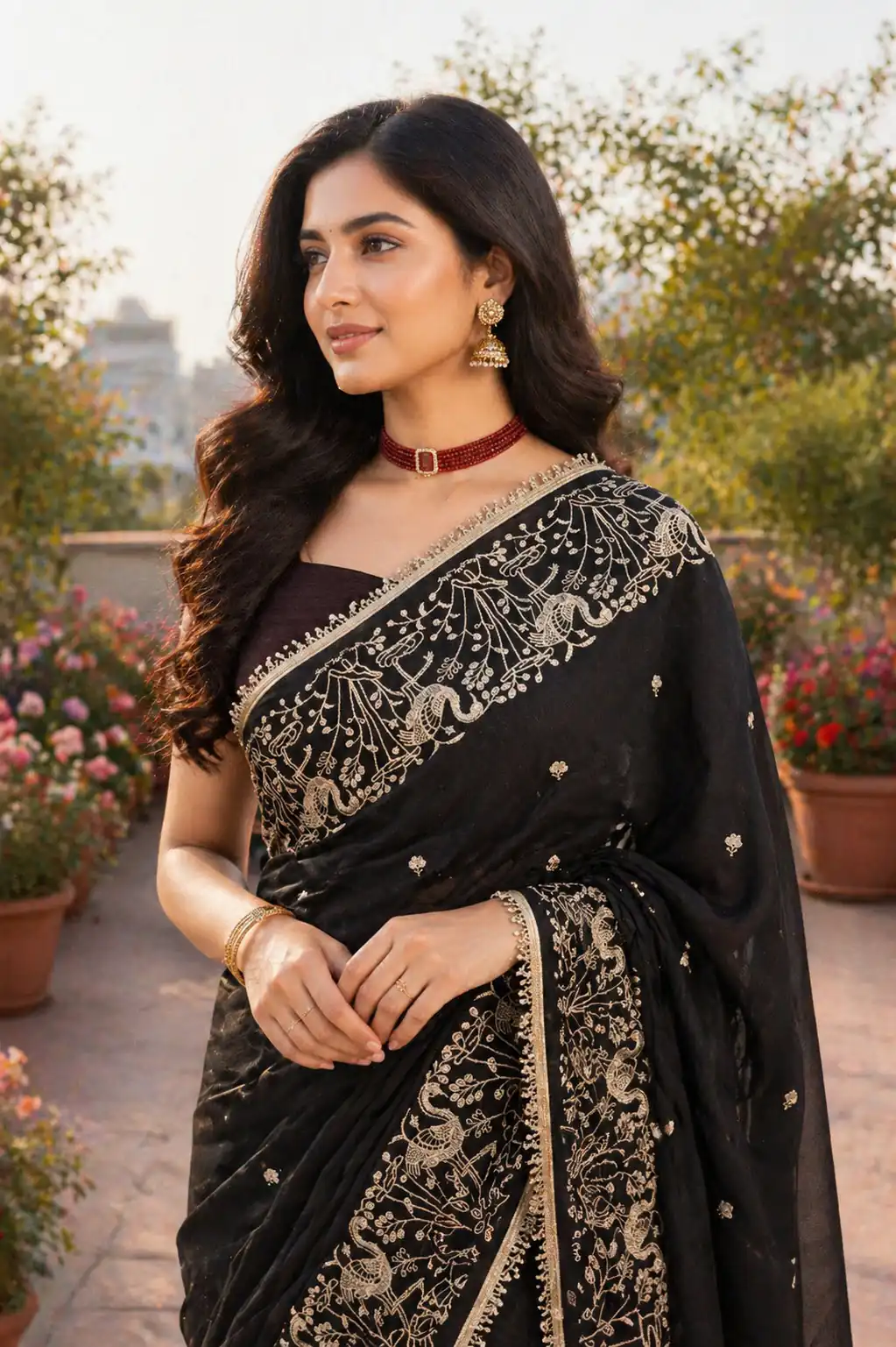 BT 446 Black Black Star Georgette Saree with Lace Work & Embroidery Work. Festive Deal ₹1799. Delivery 4-6 Working Days. Shop now. | Sarees, Bollywood Sarees, Creative Sarees, Designer Sarees, Embroidered Sarees, Ethnic Saree, Modern Digital sarees, Party Wear Sarees