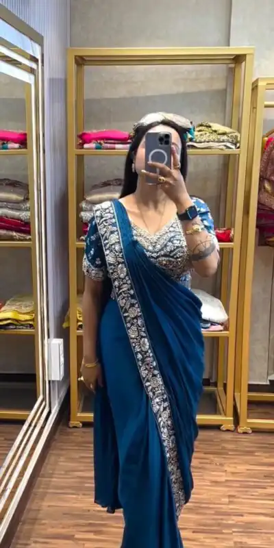 PST 1177 Blue Chinon Saree erfect for Wedding, Party, Baisakhi, Bridal Wear, Onam – . Special Price ₹2099. Delivery 4-6 Working Days. Shop now. | Sarees, Bollywood Sarees, Creative Sarees, Designer Sarees, Embroidered Sarees, Ethnic Saree, Modern Digital sarees, Party Wear Sarees