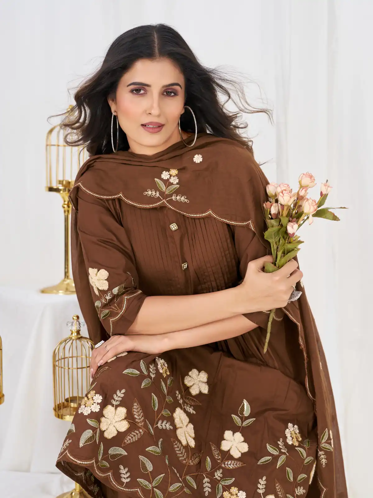 DIVA 159 Brown with Embroidery Work & Cut Work Brown Pure Cotton Salwar Suit . Exclusive Offer ₹2499. Delivery 4-6 Working Days. Shop now. | Jump Suits, Salwar suit, Designer Suits, Casual Suits, Creative suits, Palazzo Suits, Party Wear Suits, Patiala Suits, Straight Suits