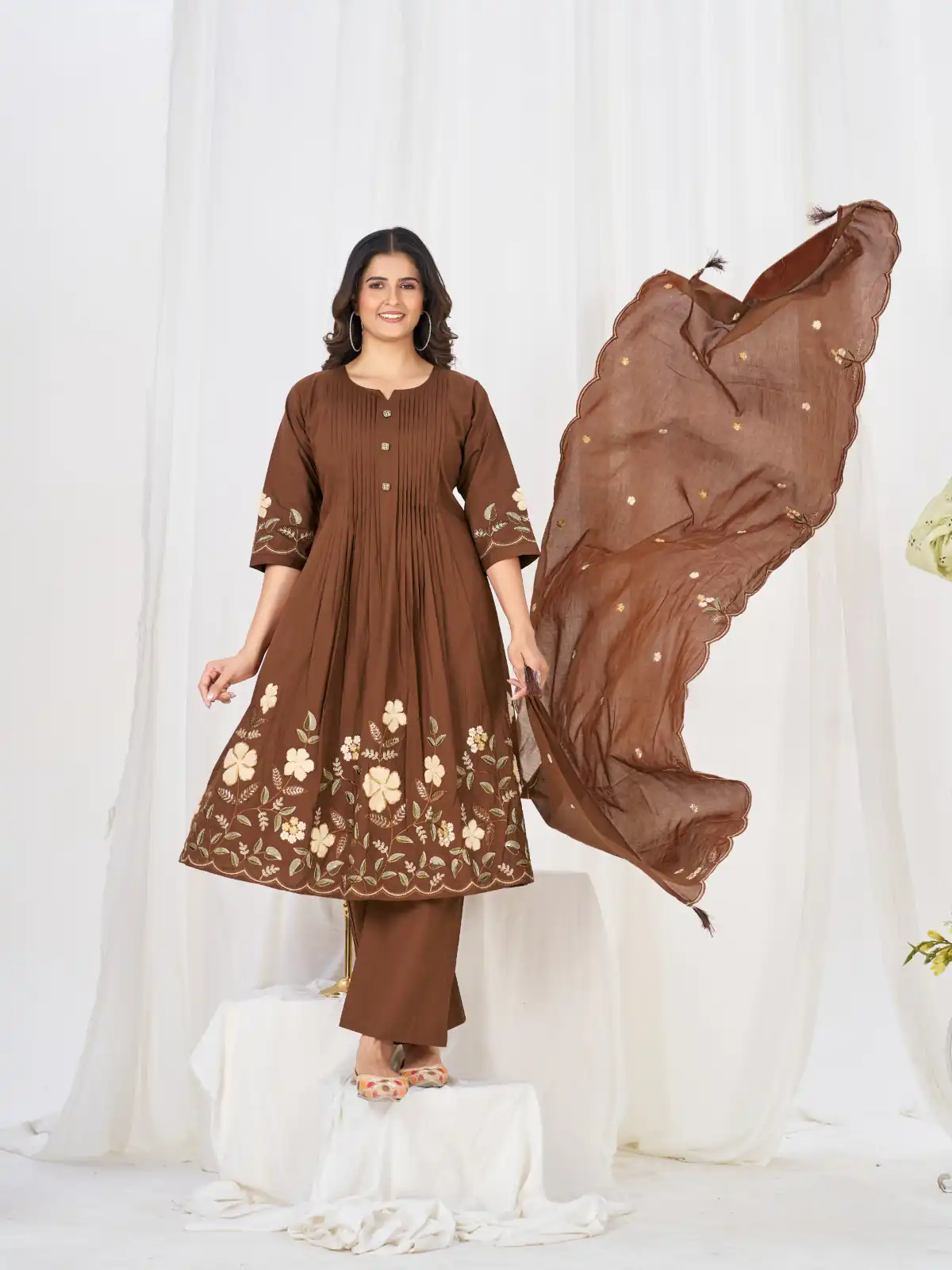 DIVA 159 Brown with Embroidery Work & Cut Work Brown Pure Cotton Salwar Suit . Exclusive Offer ₹2499. Delivery 4-6 Working Days. Shop now. | Jump Suits, Salwar suit, Designer Suits, Casual Suits, Creative suits, Palazzo Suits, Party Wear Suits, Patiala Suits, Straight Suits