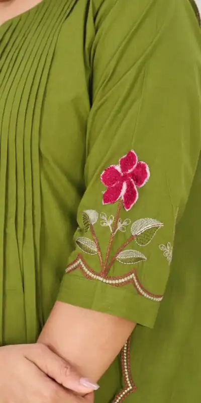 DIVA 159 Green with Embroidery Work & Cut Work Brown Pure Cotton Salwar Suit . Exclusive Offer ₹2499. Delivery 4-6 Working Days. Shop now. | Jump Suits, Salwar suit, Designer Suits, Casual Suits, Creative suits, Palazzo Suits, Party Wear Suits, Patiala Suits, Straight Suits