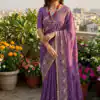 BT 446 Lavender Star Georgette Saree with Lace Work & Embroidery Work. Festive Deal ₹1799. Delivery 4-6 Working Days. Shop now. | Sarees, Bollywood Sarees, Creative Sarees, Designer Sarees, Embroidered Sarees, Ethnic Saree, Modern Digital sarees, Party Wear Sarees
