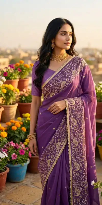 BT 446 Lavender Star Georgette Saree with Lace Work & Embroidery Work. Festive Deal ₹1799. Delivery 4-6 Working Days. Shop now. | Sarees, Bollywood Sarees, Creative Sarees, Designer Sarees, Embroidered Sarees, Ethnic Saree, Modern Digital sarees, Party Wear Sarees
