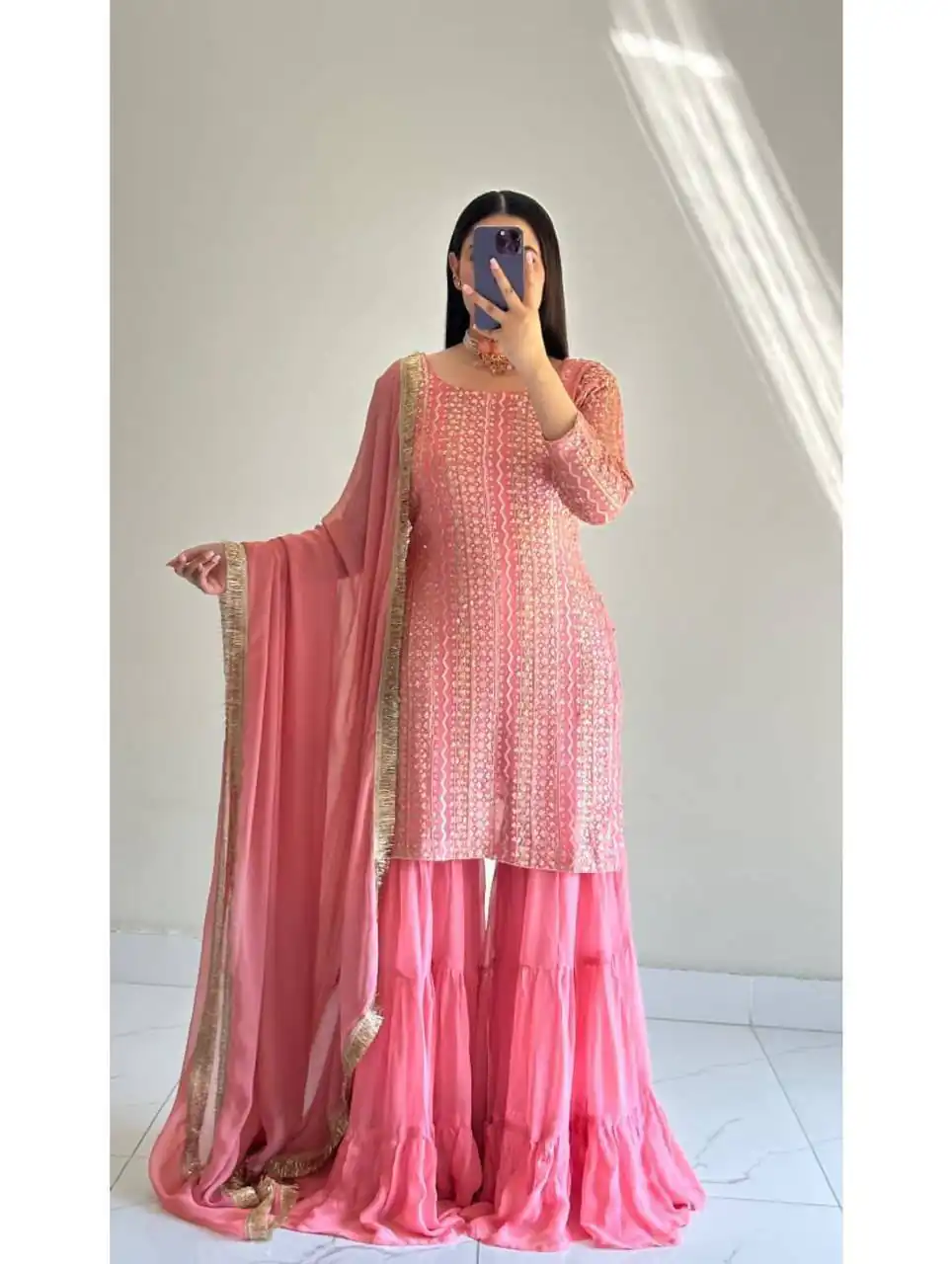 ZD 10010 Pink in Pink Fox Georgette. Sequins Work & Embroidery Work Salwar Suit Special Price ₹2399. Delivery 4-6 Working Days. Shop now. | Jump Suits, Salwar suit, Designer Suits, Casual Suits, Creative suits, Palazzo Suits, Party Wear Suits, Patiala Suits, Straight Suits