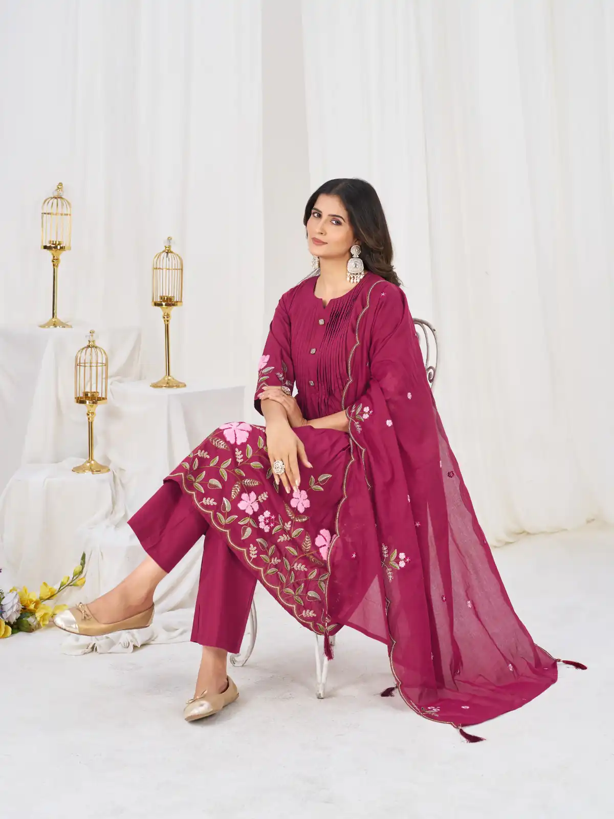 DIVA 159 Pink with Embroidery Work & Cut Work Brown Pure Cotton Salwar Suit . Exclusive Offer ₹2499. Delivery 4-6 Working Days. Shop now. | Jump Suits, Salwar suit, Designer Suits, Casual Suits, Creative suits, Palazzo Suits, Party Wear Suits, Patiala Suits, Straight Suits