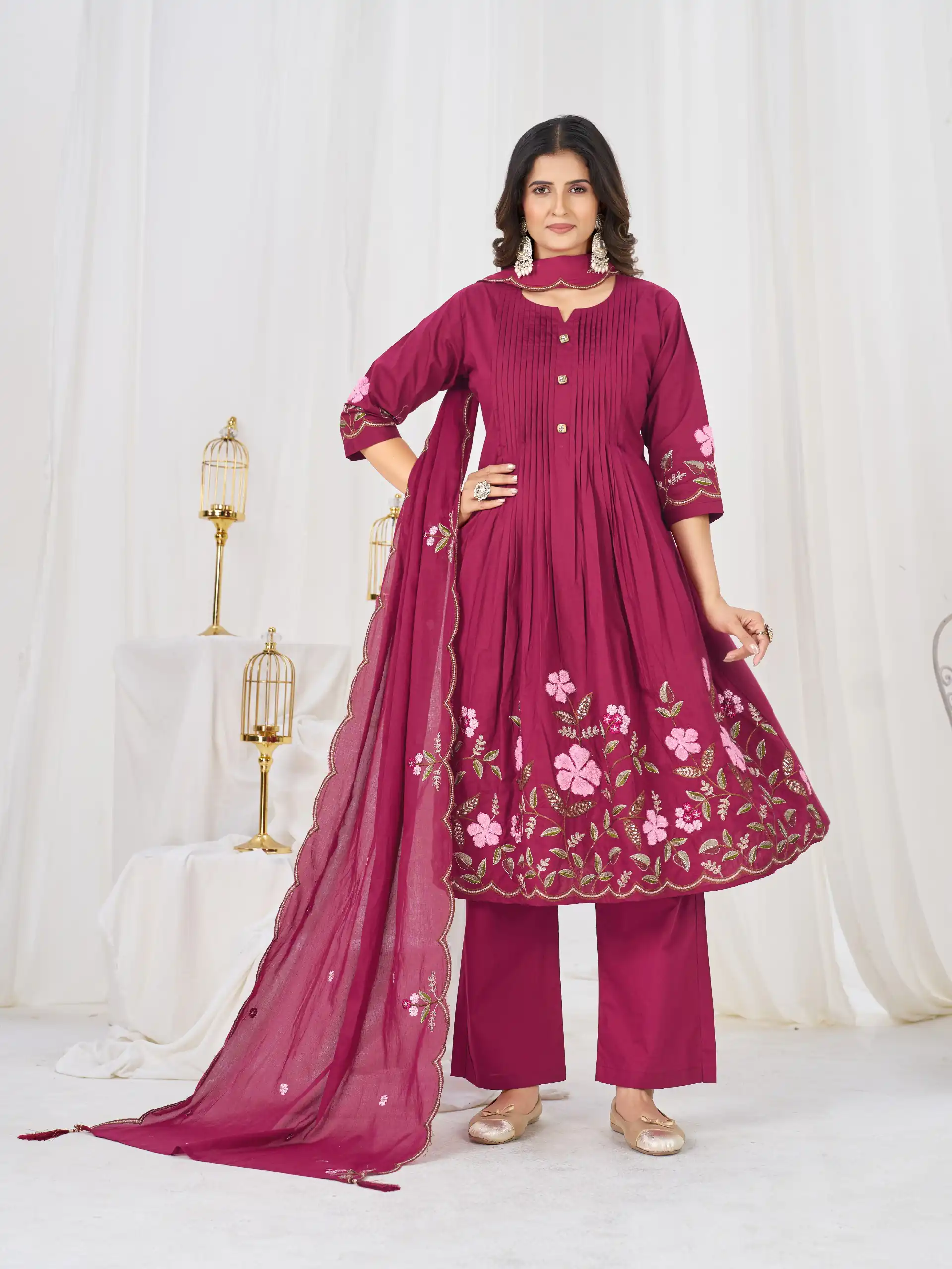 DIVA 159 Pink with Embroidery Work & Cut Work Brown Pure Cotton Salwar Suit . Exclusive Offer ₹2499. Delivery 4-6 Working Days. Shop now. | Jump Suits, Salwar suit, Designer Suits, Casual Suits, Creative suits, Palazzo Suits, Party Wear Suits, Patiala Suits, Straight Suits