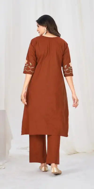 DIVA 159 Rust with Embroidery Work & Cut Work Brown Pure Cotton Salwar Suit . Exclusive Offer ₹2499. Delivery 4-6 Working Days. Shop now. | Jump Suits, Salwar suit, Designer Suits, Casual Suits, Creative suits, Palazzo Suits, Party Wear Suits, Patiala Suits, Straight Suits