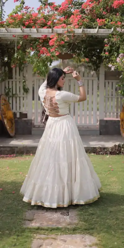PKA 5078 White Kora Cotton Lehenga Choli erfect for Wedding, Party, Haldi, Traditional Day, Makar Sankranti – . Special Price ₹2649. Delivery 4-6 Working | Lehenga, Bollywood Lehenga, Creative Lehenga, Designer Lehenga, Embroidered Lehenga, Party Wear Lehenga