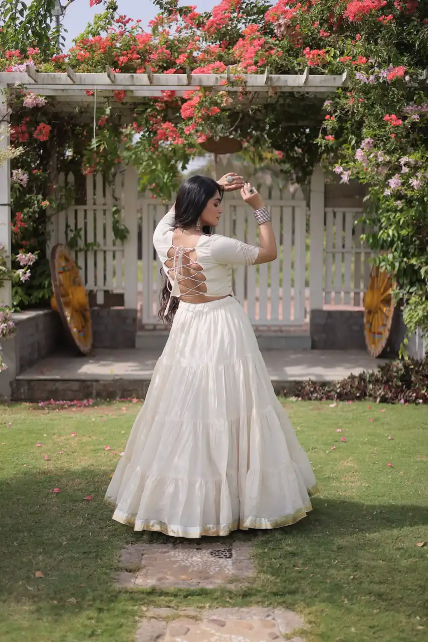PKA 5078 White Kora Cotton Lehenga Choli erfect for Wedding, Party, Haldi, Traditional Day, Makar Sankranti – . Special Price ₹2649. Delivery 4-6 Working | Lehenga, Bollywood Lehenga, Creative Lehenga, Designer Lehenga, Embroidered Lehenga, Party Wear Lehenga