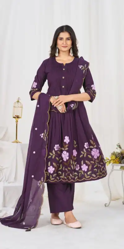 DIVA 159 Wine with Embroidery Work & Cut Work Brown Pure Cotton Salwar Suit . Exclusive Offer ₹2499. Delivery 4-6 Working Days. Shop now. | Jump Suits, Salwar suit, Designer Suits, Casual Suits, Creative suits, Palazzo Suits, Party Wear Suits, Patiala Suits, Straight Suits
