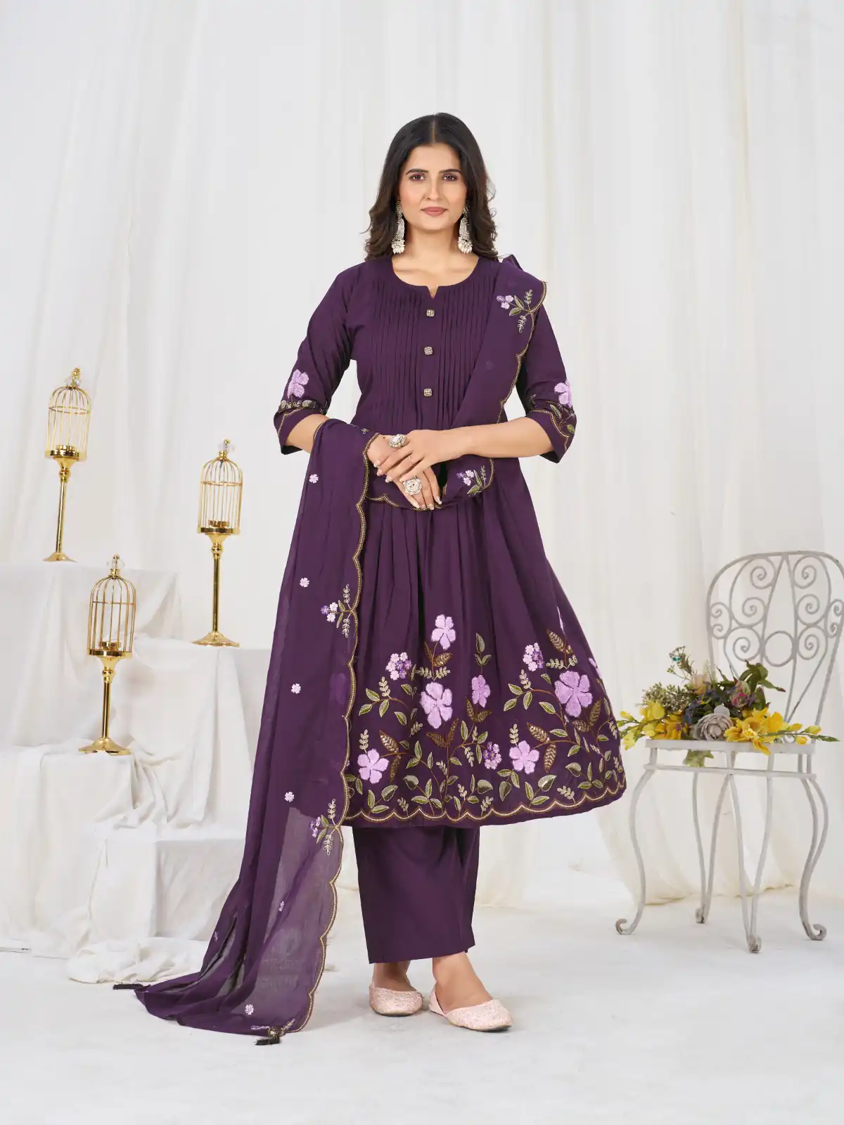DIVA 159 Wine with Embroidery Work & Cut Work Brown Pure Cotton Salwar Suit . Exclusive Offer ₹2499. Delivery 4-6 Working Days. Shop now. | Jump Suits, Salwar suit, Designer Suits, Casual Suits, Creative suits, Palazzo Suits, Party Wear Suits, Patiala Suits, Straight Suits
