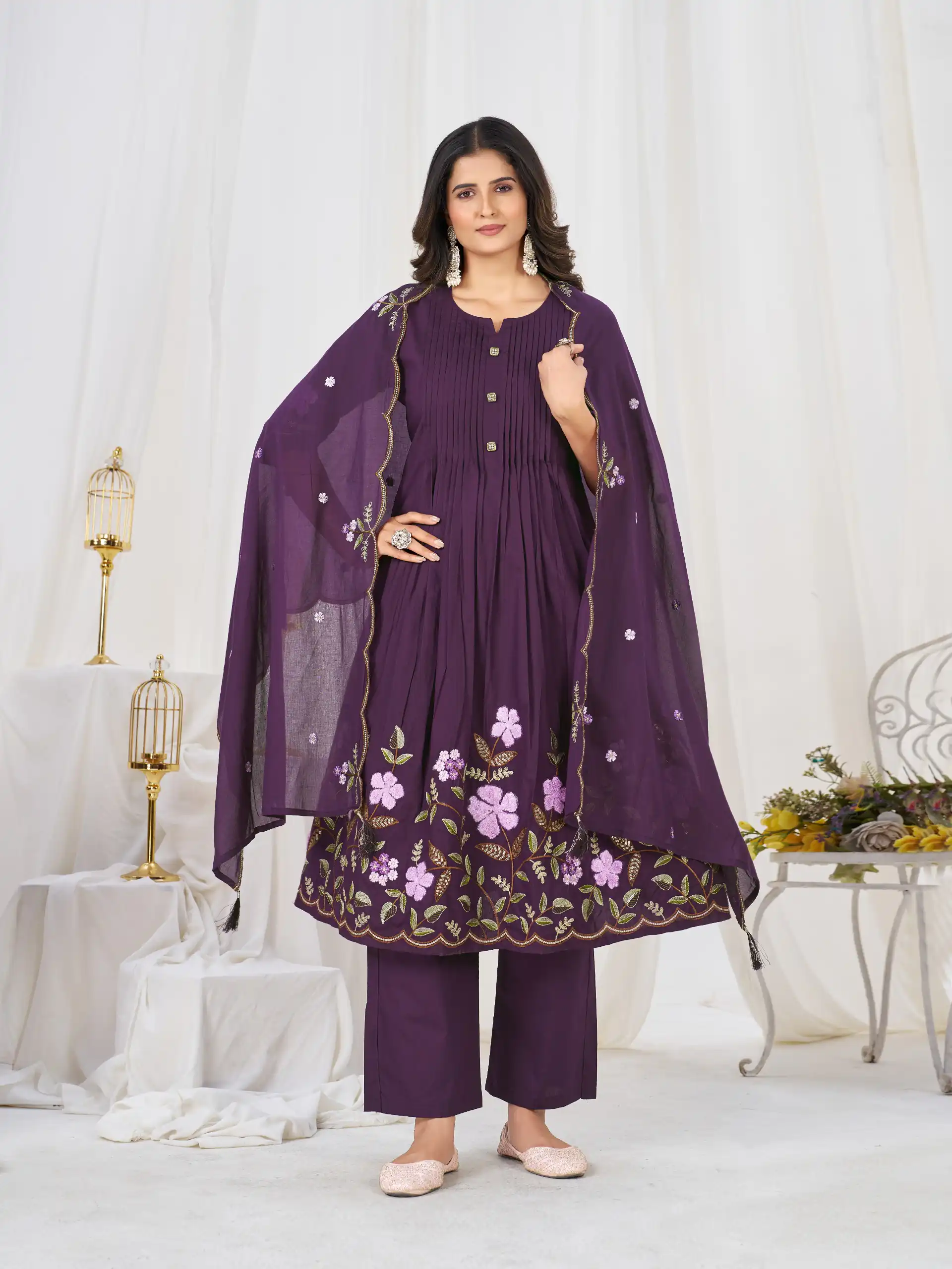 DIVA 159 Wine with Embroidery Work & Cut Work Brown Pure Cotton Salwar Suit . Exclusive Offer ₹2499. Delivery 4-6 Working Days. Shop now. | Jump Suits, Salwar suit, Designer Suits, Casual Suits, Creative suits, Palazzo Suits, Party Wear Suits, Patiala Suits, Straight Suits