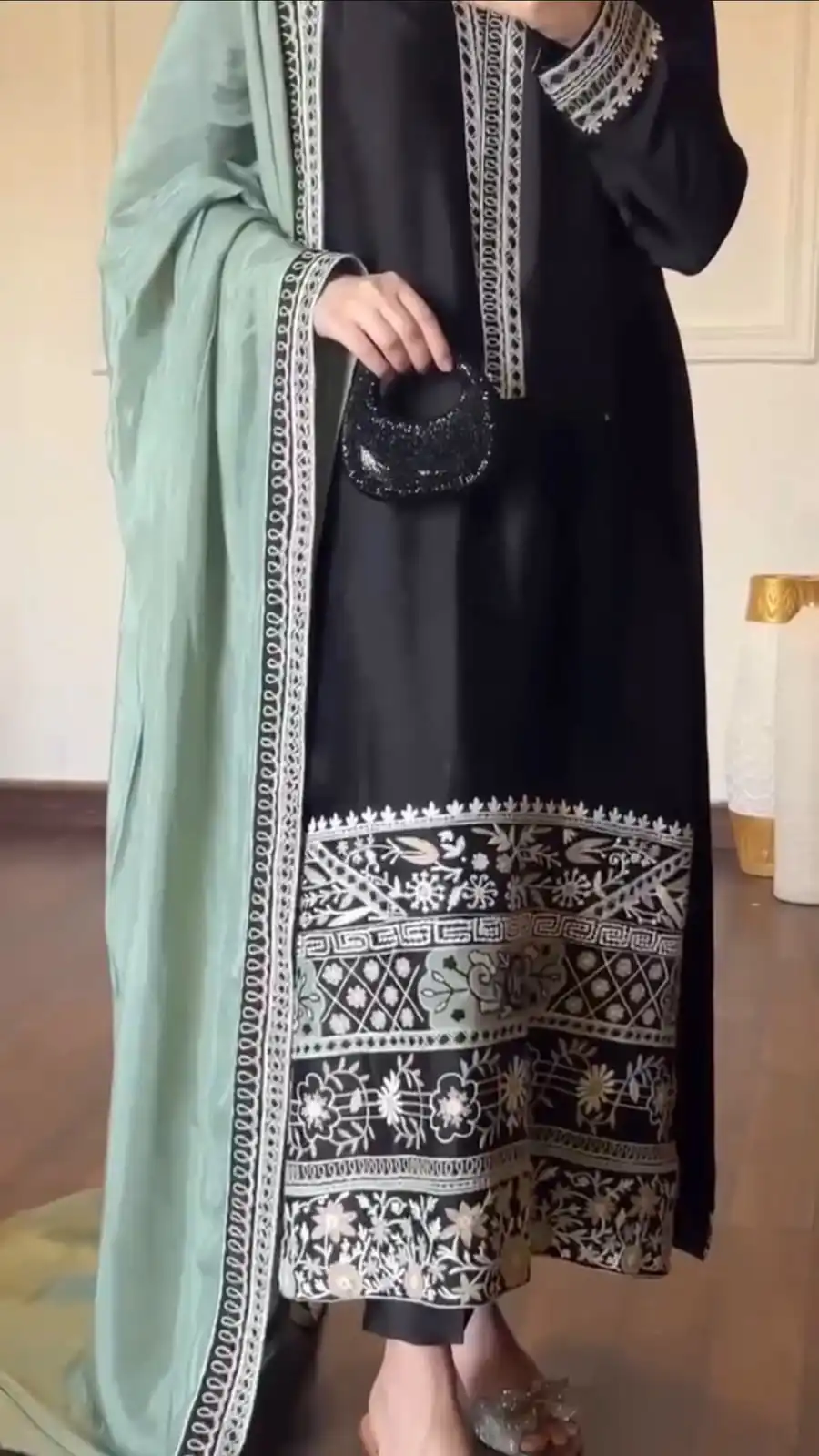 KD 1632 Black | Glass Salwar Suit with Thread Embroidery & Embroidery Work. Get it for ₹2449. Delivery 4-6 Working Days. Shop now. | Jump Suits, Salwar suit, Designer Suits, Casual Suits, Creative suits, Palazzo Suits, Party Wear Suits, Patiala Suits, Straight Suits